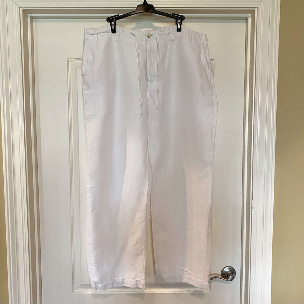 Perry Ellis White Linen Pants Size 40